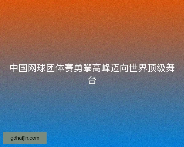 中国网球团体赛勇攀高峰迈向世界顶级舞台